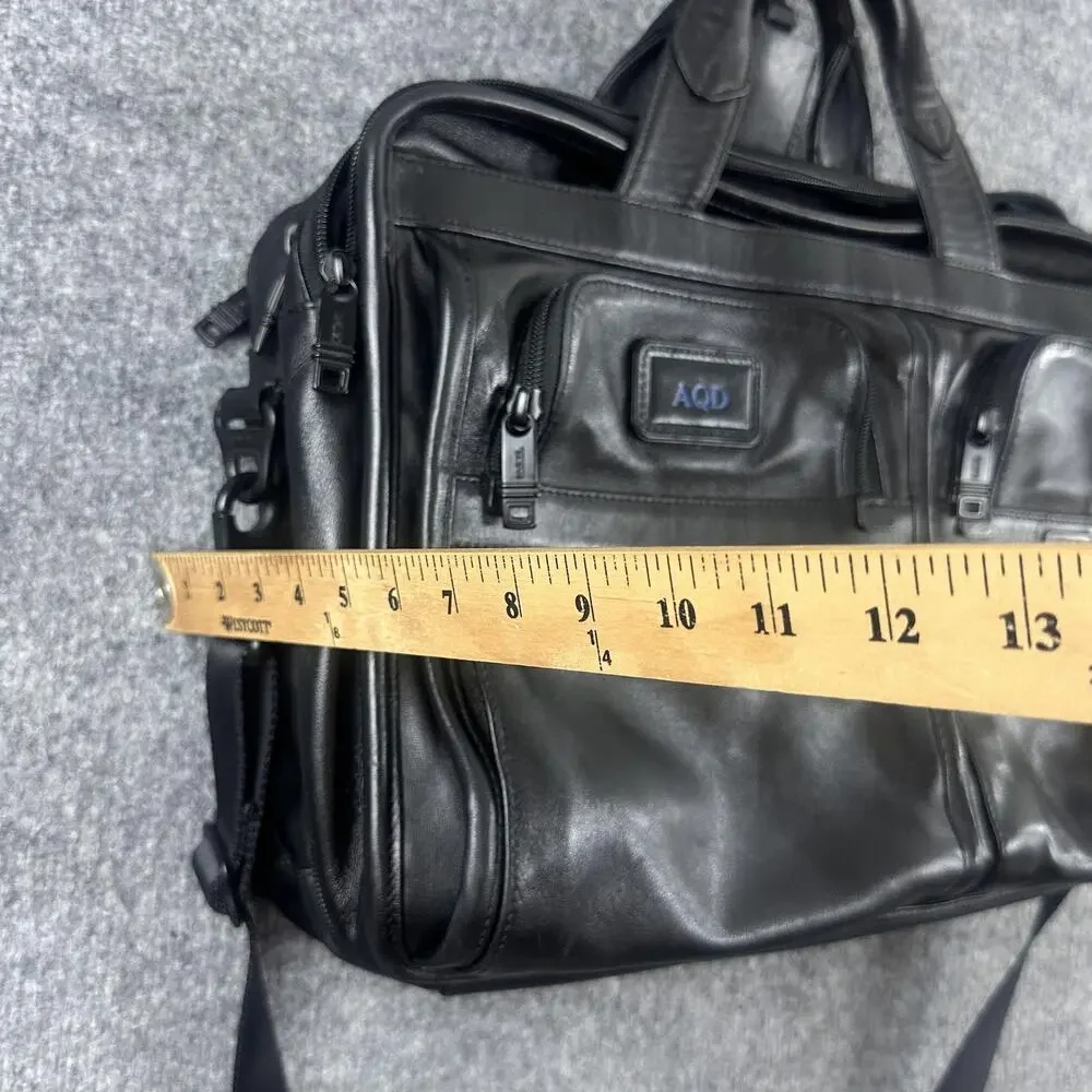 Tumi Black Leather Laptop Briefcase